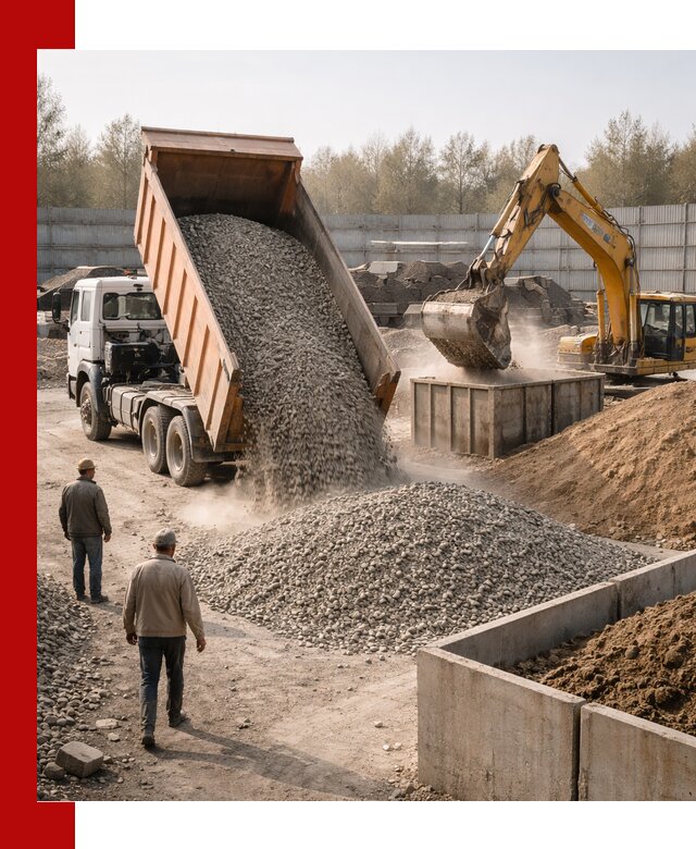 Доставка нерудных материалов с погрузкой и разгрузкой в Иркутске