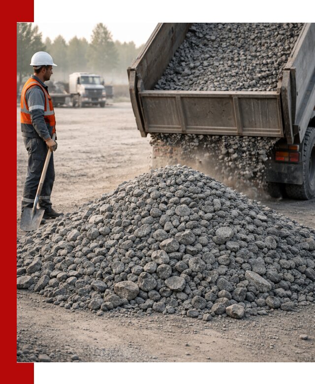 Гранитный щебень фракции 100–201 для строительства в Иркутске