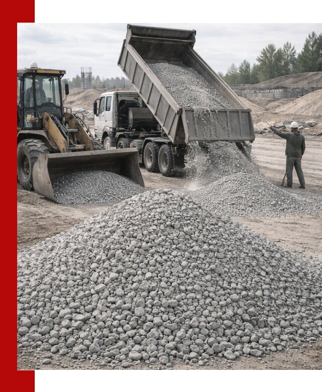 Доставка известнякового щебня фр. 5–20 в Иркутске