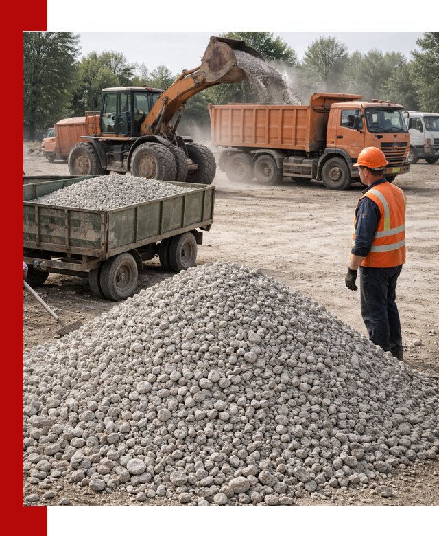 Доставка известнякового щебня фракция 20–40 в Иркутске