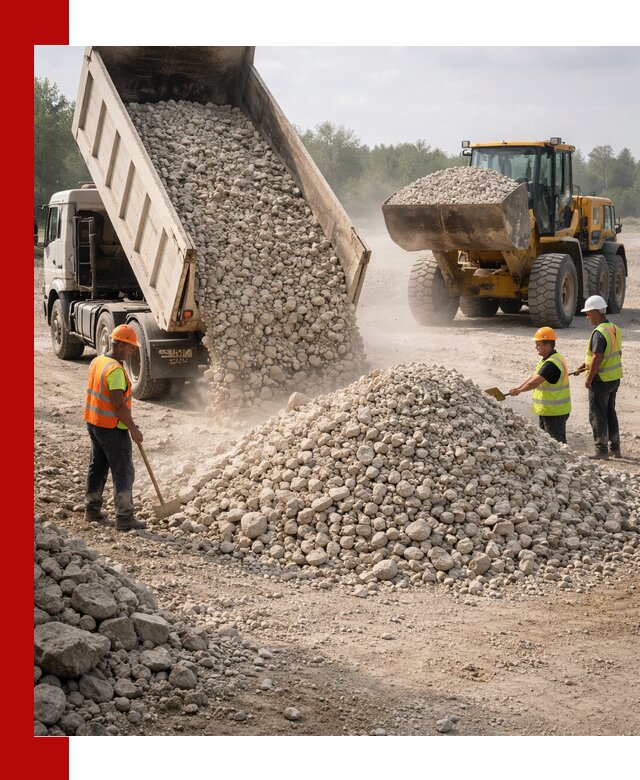 Доставка известнякового щебня фр. 40-70 в Иркутске