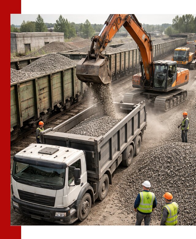 Железнодорожный щебень фракция 25–60 для поставок в Иркутске