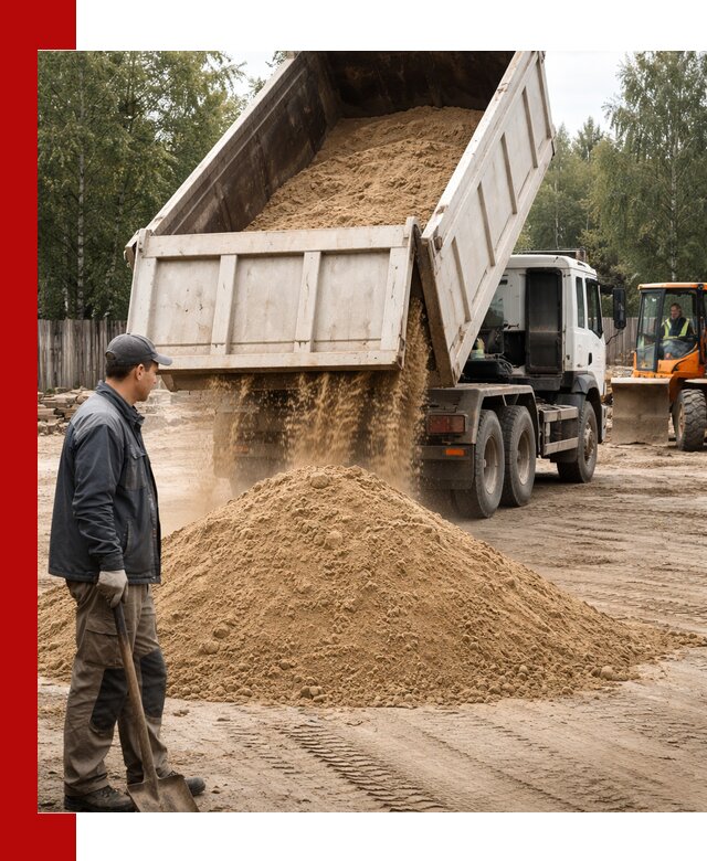 Доставка и продажа песка с разгрузкой в Иркутске