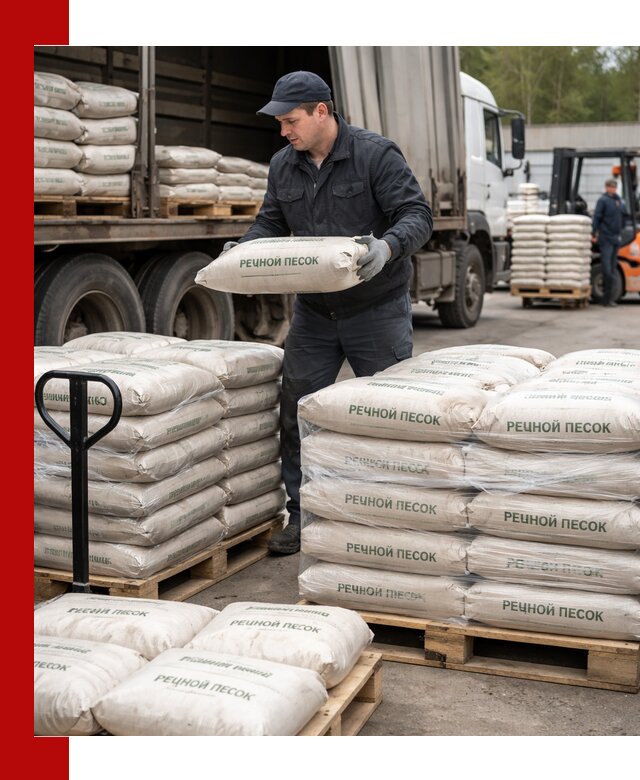 Речной песок в мешках с доставкой в Иркутске