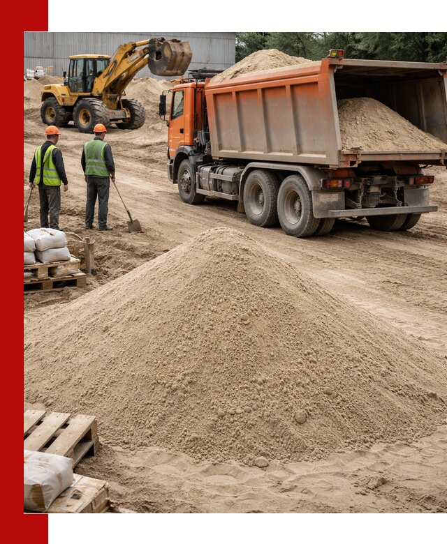 Доставка и продажа мытого речного песка в Иркутске