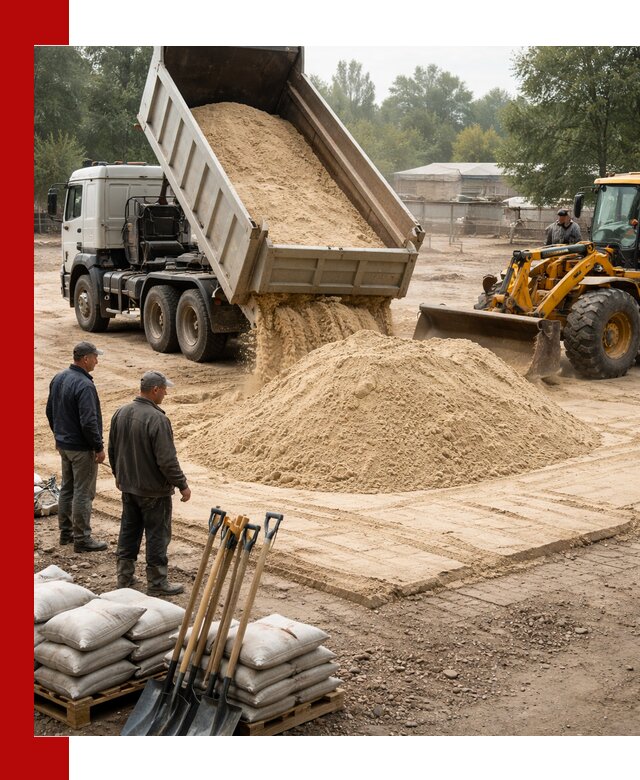 Доставка мытого песка в Иркутске с самосвалами по выгодной цене
