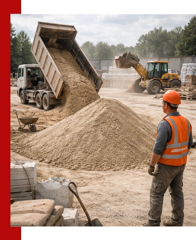 Доставка строительного песка с самосвалом в Иркутске