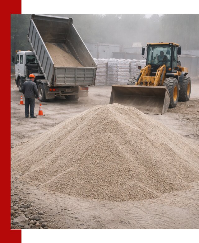Кварцевый песок фракция 0–8 для стройработ в Иркутске