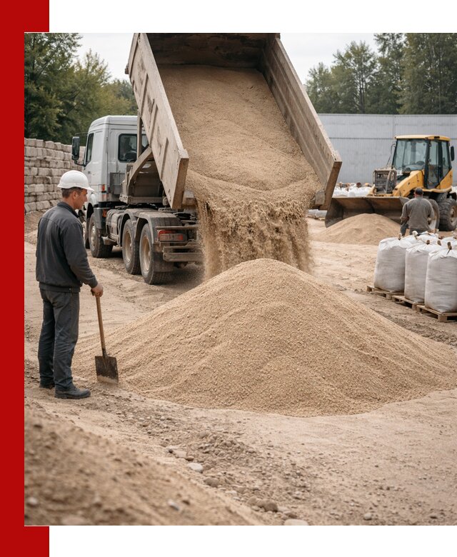 Кварцевый песок фракция 0–3 мм с доставкой в Иркутске