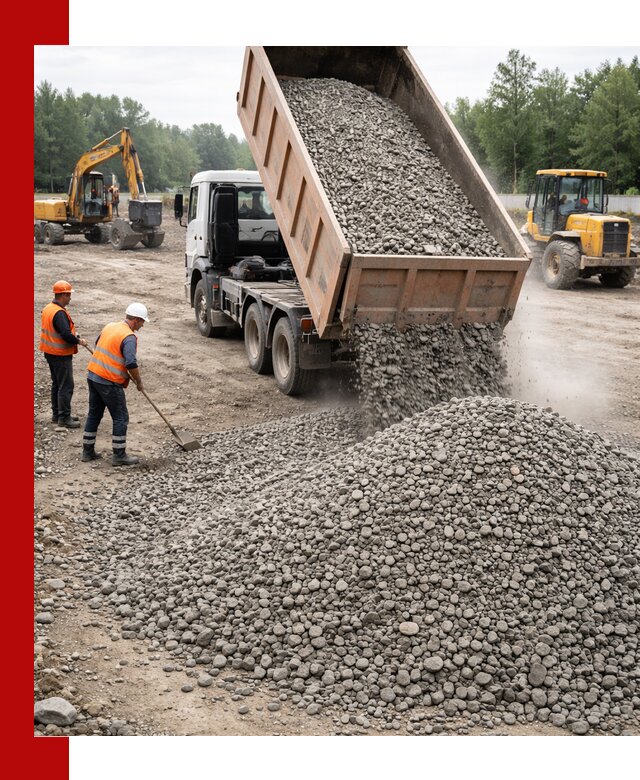 Доставка гравия фракции 40-70 в Иркутске оптом и в розницу