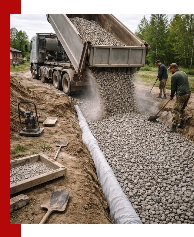 Гравий для дренажа с доставкой в Иркутске качественный и недорогой