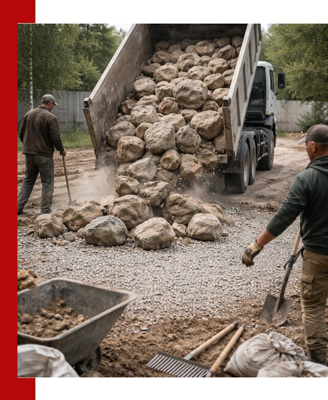 Доставка и укладка булыжника в Иркутске