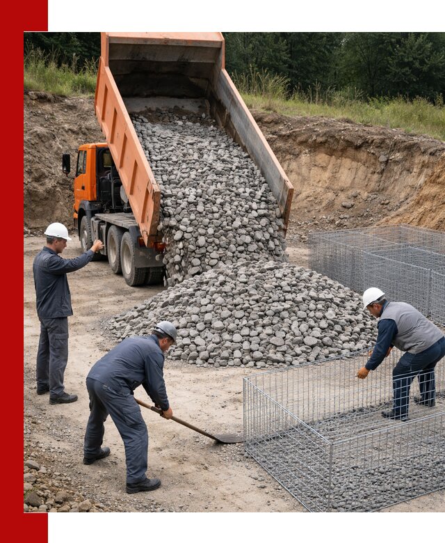Камень для габионов с доставкой в Иркутске быстро и надёжно