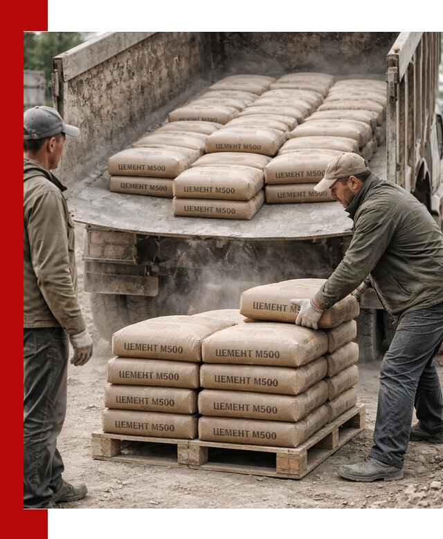 Цемент М500 с доставкой самосвалом в Иркутске