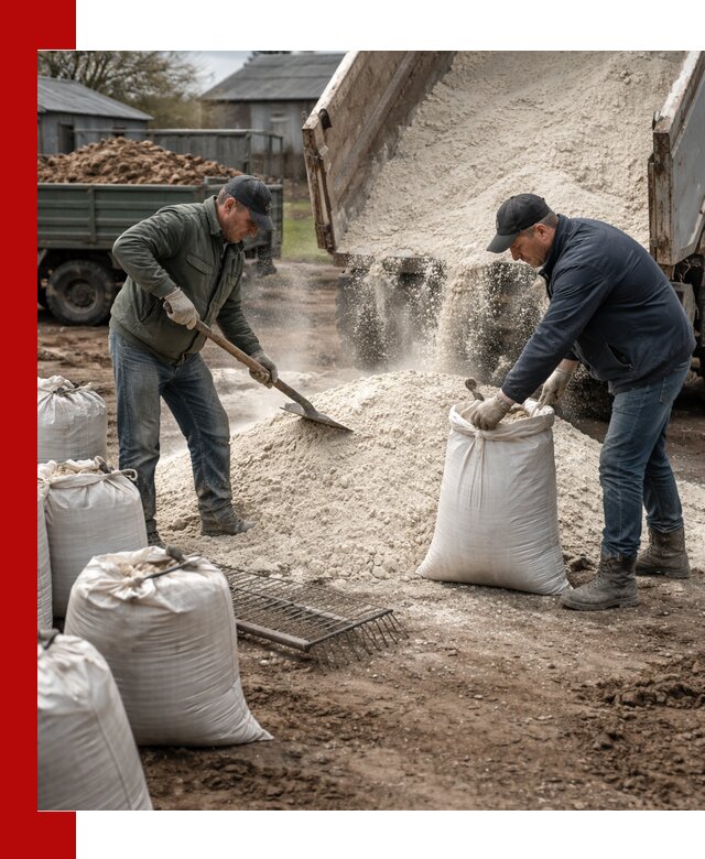 Доставка извести пушонки в Иркутске оптом и мелким оптом