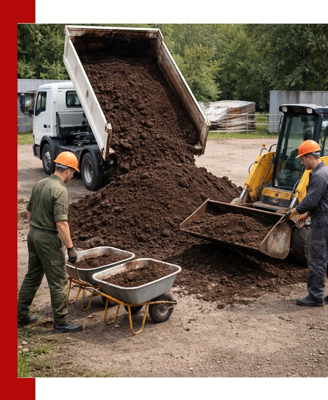 Доставка торфо-земляной смеси в Иркутске для огорода и ландшафта