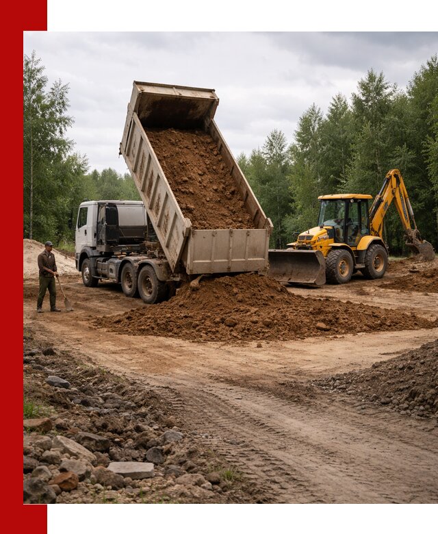 Доставка суглинка самосвалами в Иркутске подсыпка и планировка