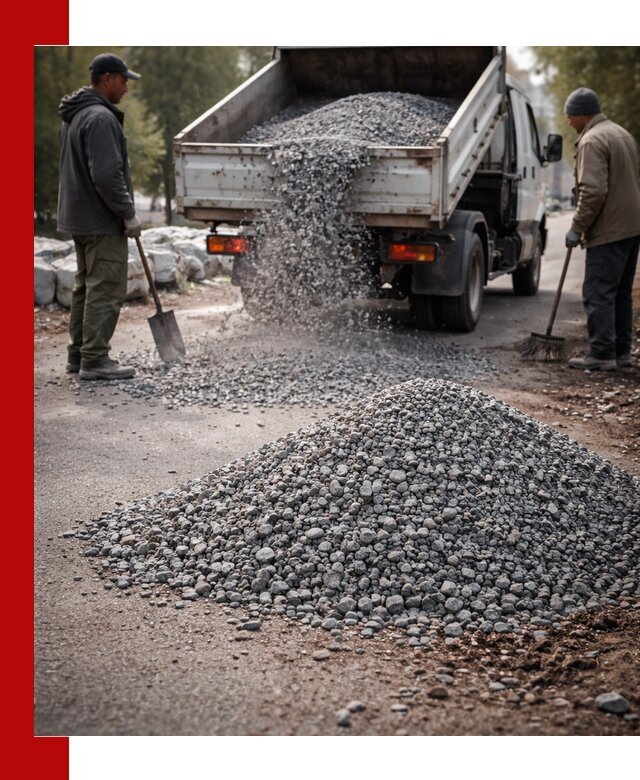 Гранитная крошка для посыпки дорог и тротуаров в Иркутске