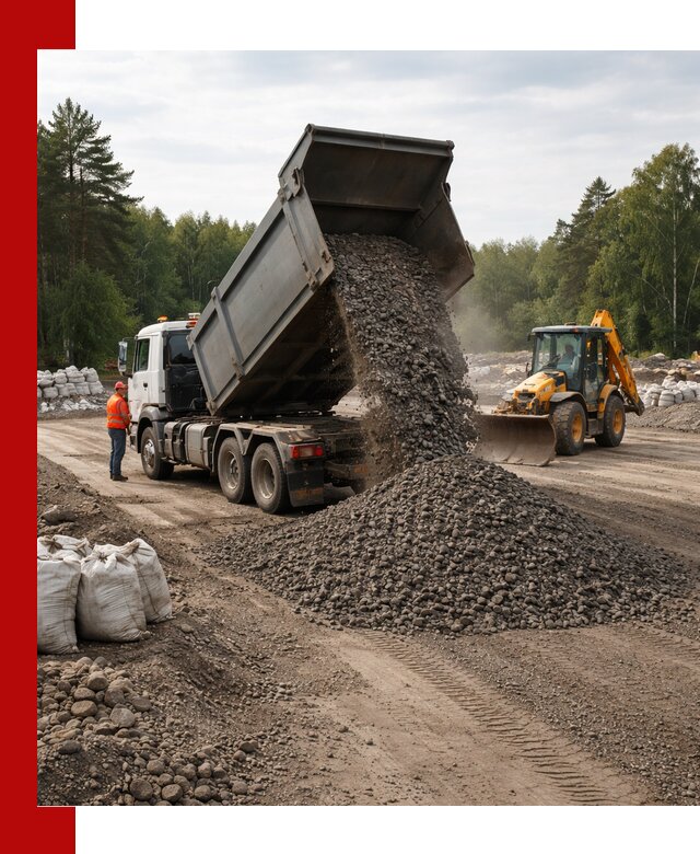 Доставка дробленого асфальта в Иркутске для дорожных работ