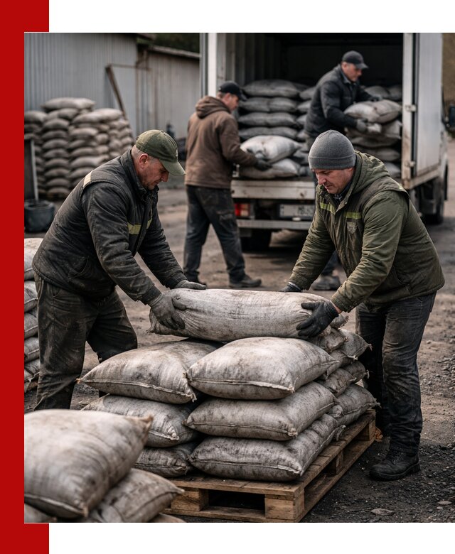 Доставка угля в мешках по выгодным ценам в Иркутске