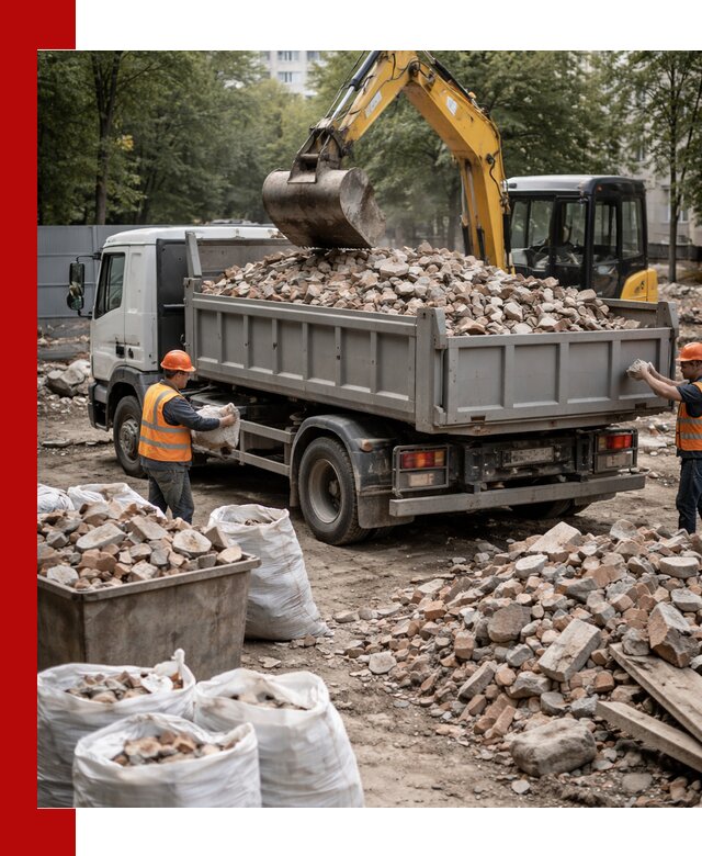 Вывоз строительного мусора в Иркутске с самосвалами и контейнерами